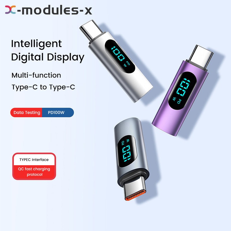 LED Display PD 100W USB C to Type C Adapter Type-C Male to Female Converter gallery