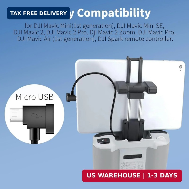 Micro USB to USB C OTG Cable 0.6 FT-2 Pack, 90 Degree Remote Controller Data Cor gallery