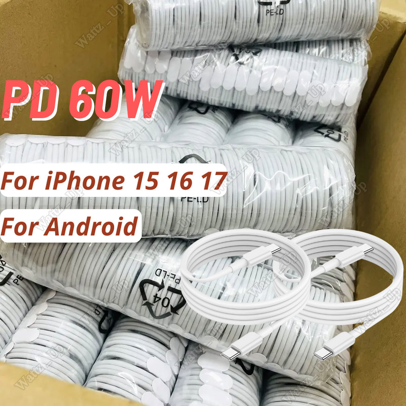 For Samsung iPhone Air 15 16 17 PD 60W Type C USB C Cable Fast Charger Cable Lot