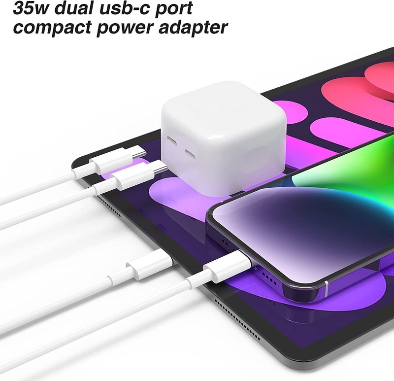 35W Dual USB-C Wall Adapter Fast Power Charger For Apple iPhone 15 14 15 8 iPad gallery