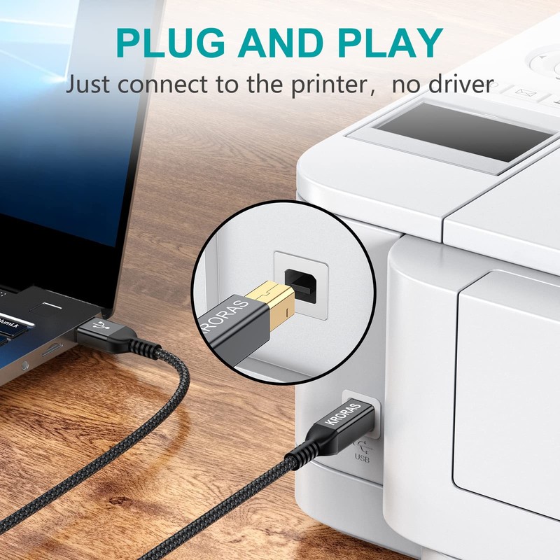 USB 2.0 Printer Cable 25 feet, USB Type A Male to B Male Scanner Cord High Sp... gallery