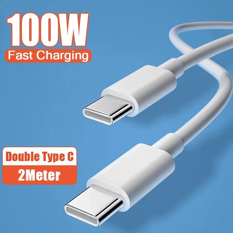 100W Double Type C Cable 6ft PD Super Fast Charing for Xiaomi Samsung Huawei LG