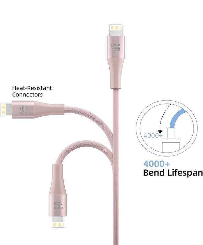 Lax Apple iPhone Certified 10ft Pink Lightning Cable New