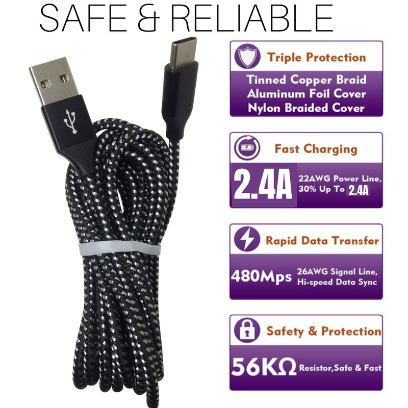 3X USB C Type C Charger Cable Lot Fast Charging for Samsung S23 S20 S21 S22 Cord gallery