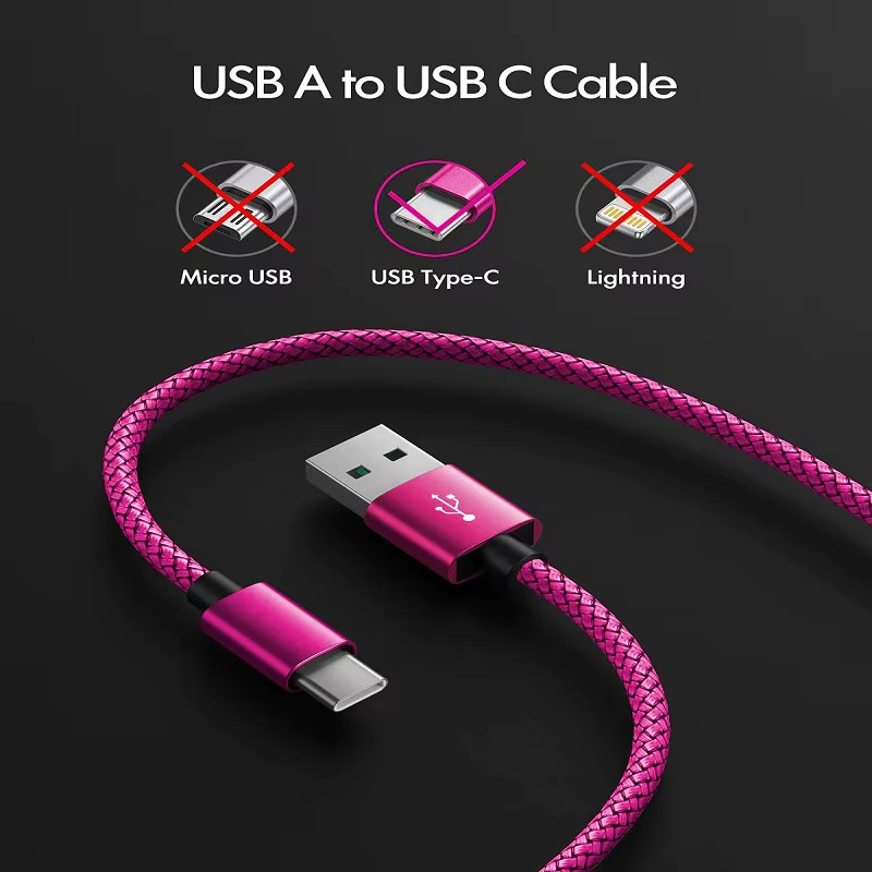 USB a to Type C Charging Cable Nylon Data Cable Fast Charger for Huawei Samsung gallery
