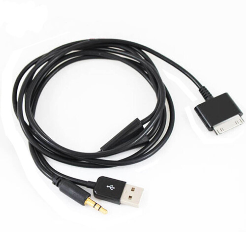 30pin to USB 3.5mm Dock Adapter Car AUX Audio Charger Cable For iPhone iPad iPod