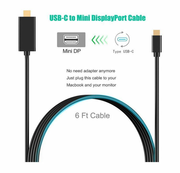 Premium USB Type-C to Mini DisplayPort Male Cable 4K@60Hz For Apple iPad Pro Air gallery