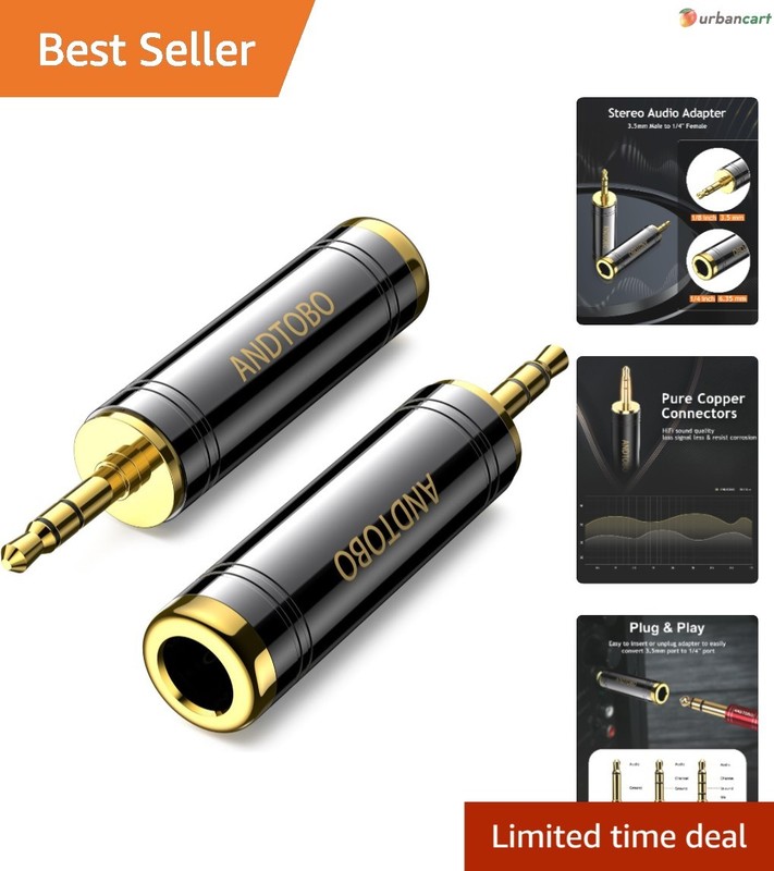 1/8” to 1/4” Stereo Copper Headphone Adapter (2-Pack)