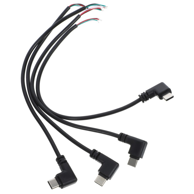 4Pcs Short Right Angle USB C to 4-pin Bare Wire Open Cables Data Cables