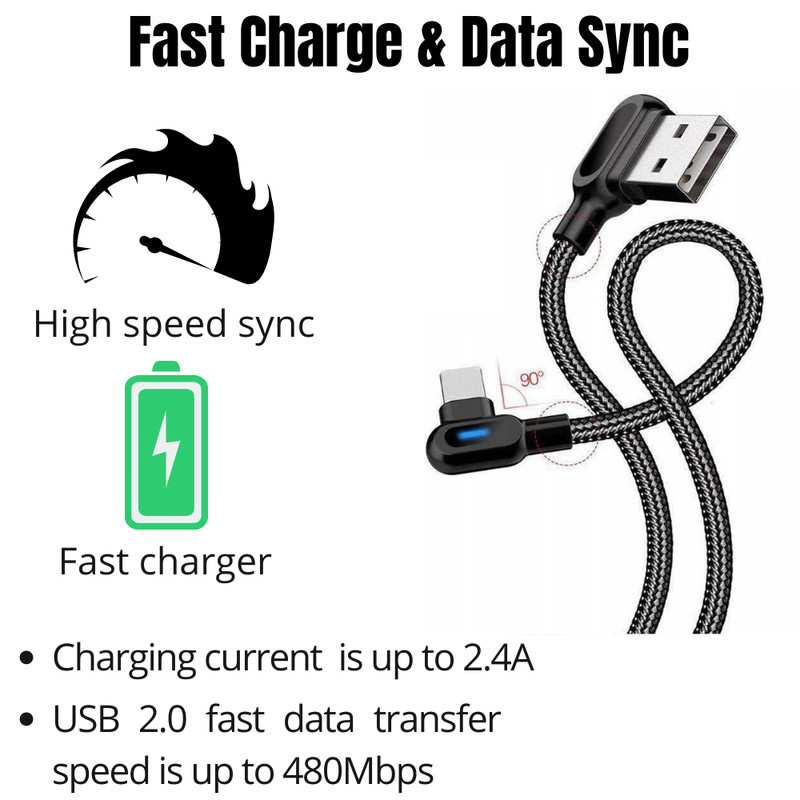 3Pack 90° 6Ft For iPhone 13 12 11 XR X 8 7 iPad Charger Cord USB Charging Cable gallery