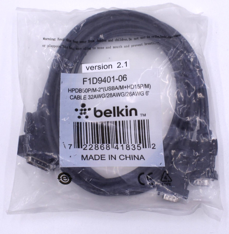 Belkin F1D9401-06 HPDB50P/M-2 USBA/M+HD15P/M Cable