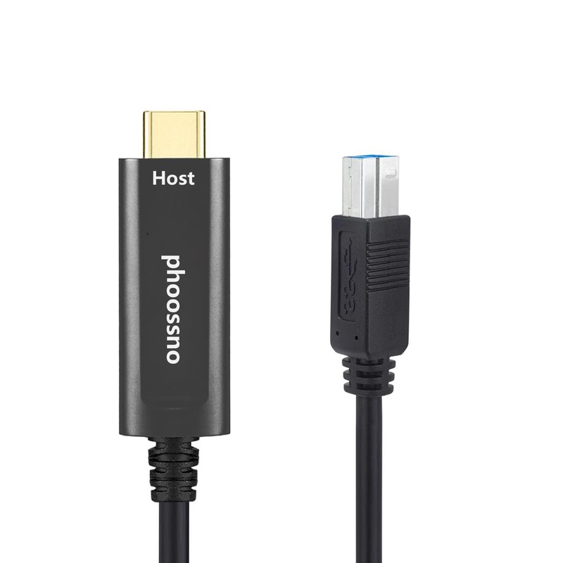 phoossno USB Type C to B Extension Cable Active Optical USB 10Gbps 50ft 15m gallery