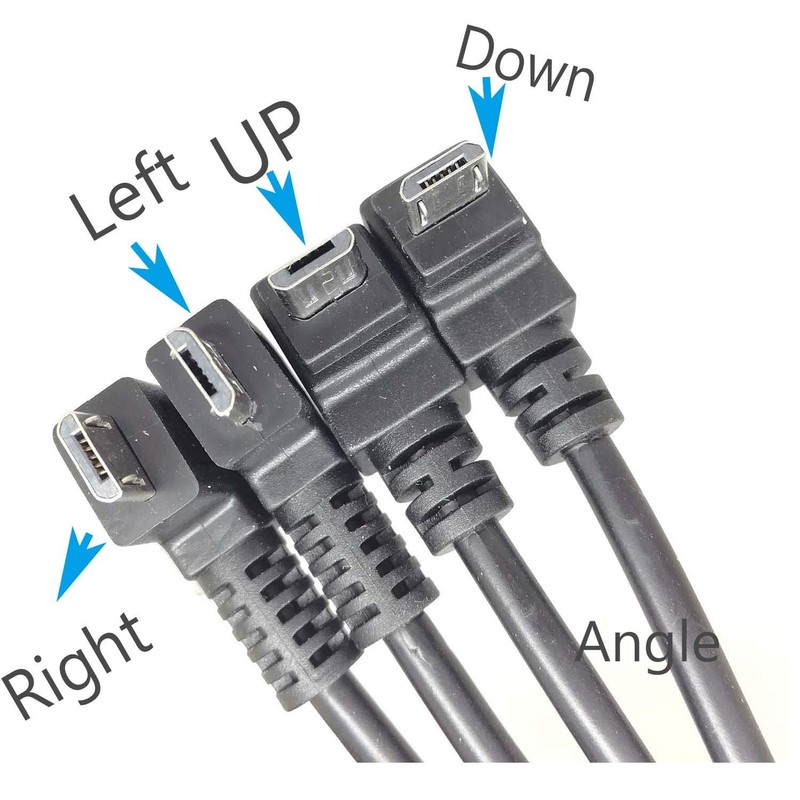 90° Degree Angle USB Micro B 5P Female to 5P Male Left Right Down Up Angled E... gallery