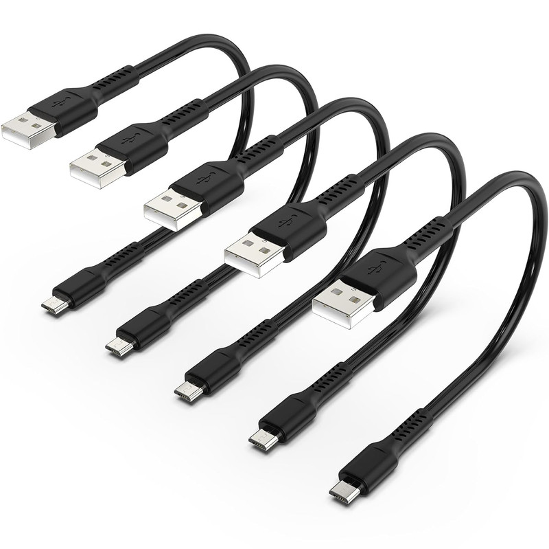 Short Micro USB Cable 1Ft [5 Pack] USB 2.0 Micro USB Charging Cable Android Char gallery