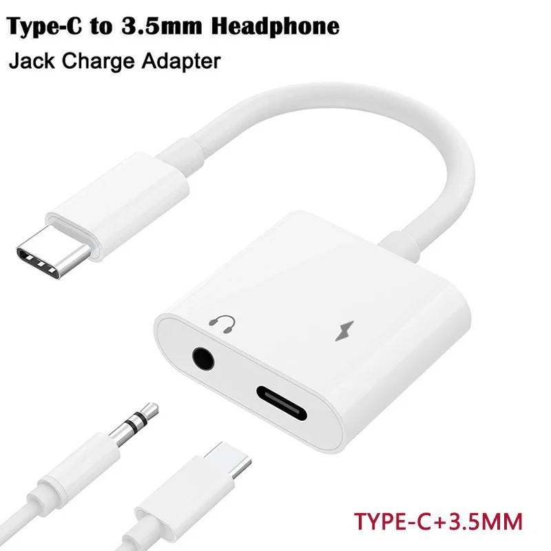 2 IN 1 Headphone Adapter Jack 8 Pin Data to 3.5mm AUX Cord Splitter,Compatible w