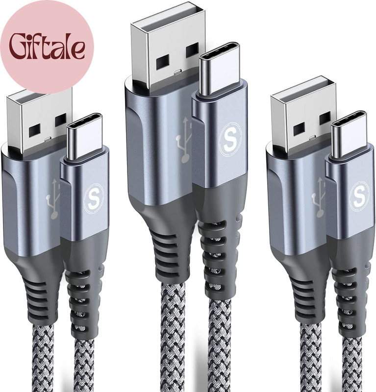 USB Type C Charger Cable [3-Pack,10Ft+6.6Ft+3.3Ft] Iphone 15 Charger Nylon Braid gallery