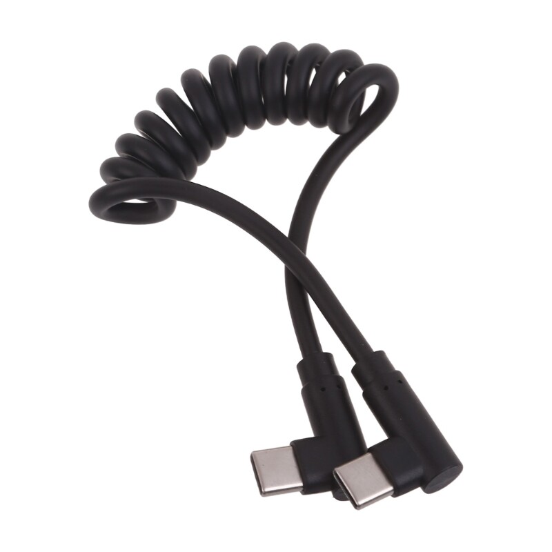 Coiled Type C to Type C Cable 10Gbps Data Transfer Cord Suitable for Smartphones