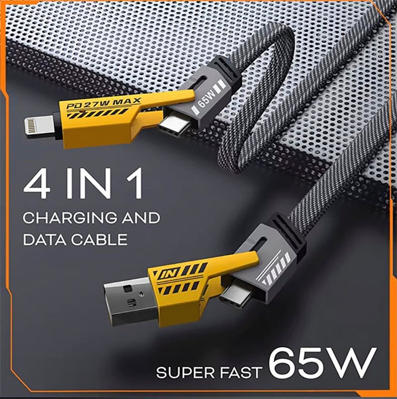 4-in-1 3ft USB-C PD 65W Fast Charging Cable Type C For Apple Samsung LG OnePlus gallery