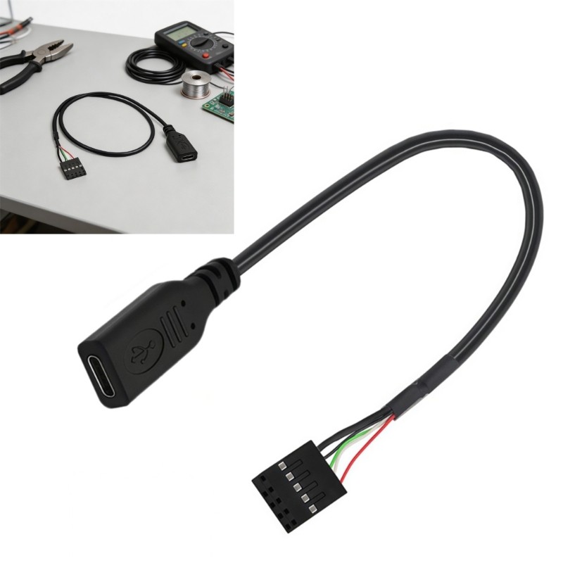 Type C Female to 9-Pin USB Header Cable, 20CM Internal USB 2.0 Wire gallery