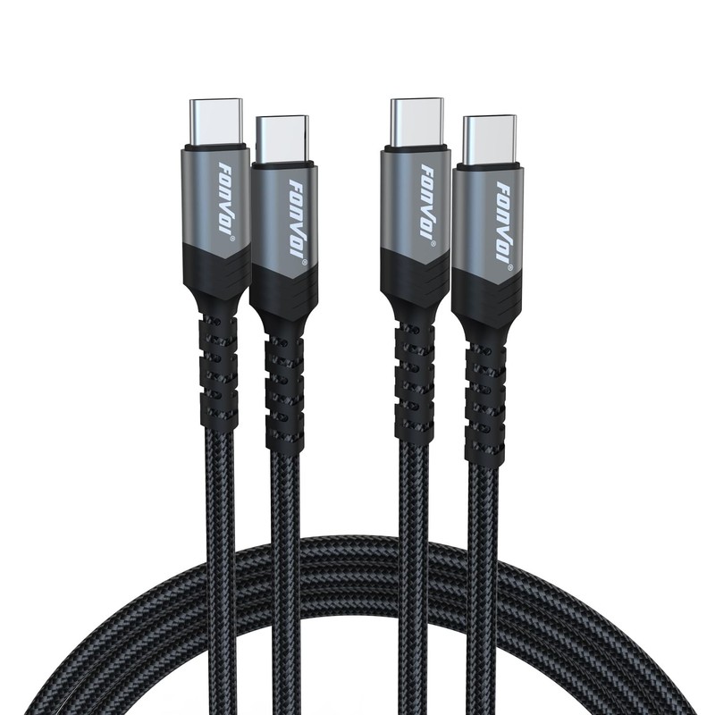2 Pack USB C to C Cable For iPhone 15 Fast Charging Cord 4FT Power Wire Lead