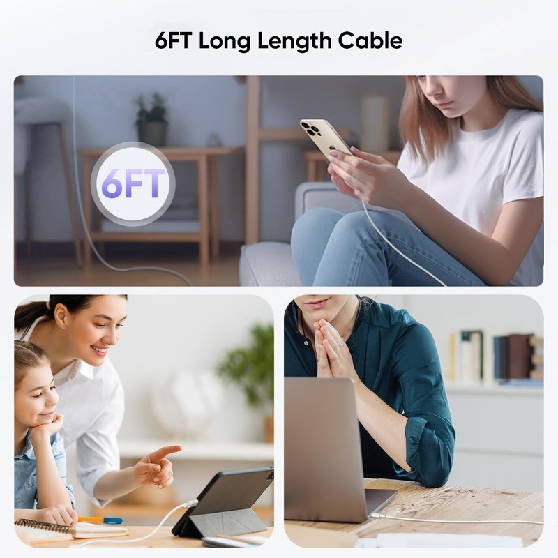 Fast Charger 40W USB-C Block Type-C Charging Cable For iPhone 15 16 17 iPad Pro gallery