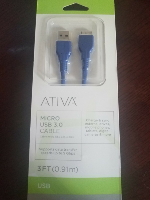 Ativa 3Ft USB Micro USB 3.0 cable blue gallery