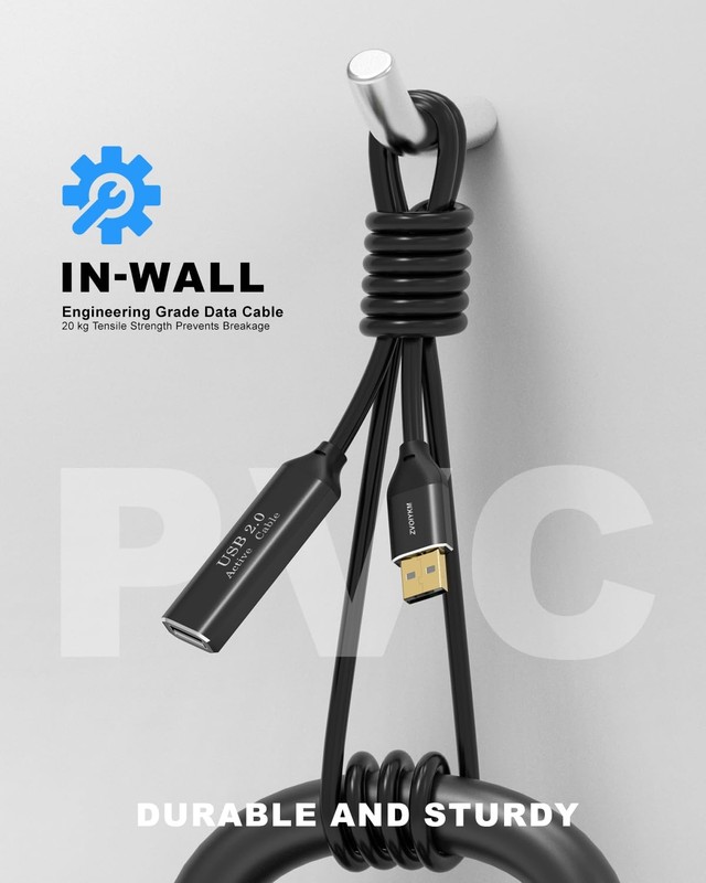 Active USB 2.0 Extension Cable 100FT(30M)with Built-in Signal Booster，480Mbps... gallery
