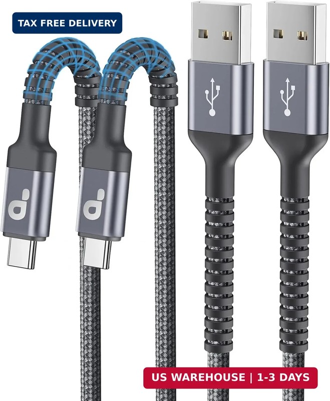 USB to USB C Cable 3A Fast Charging [2 Pack, 6FT], USB A to USB C Charger Cord,