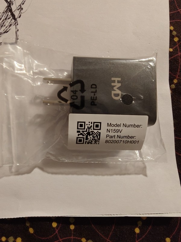 HMD N159V (HAD-010U) Phone Charger 10W (5V 2A) USB-A To USB-C Black Brand New