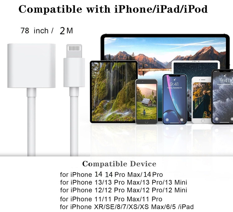 Iphone Charger Extension Cable Compatible for Iphone/Ipad,[Mfi Certified] Lightn gallery