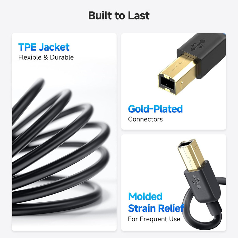 USB B to USB C Cable - 3.3Ft, USBC to USBB Cable, MIDI to USBC Cord, Compatible gallery