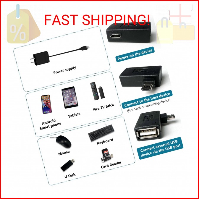 OTG Cable Adapter for Fire Stick 4K Max (3-Pack) – Expand Memory & Connect USB D gallery