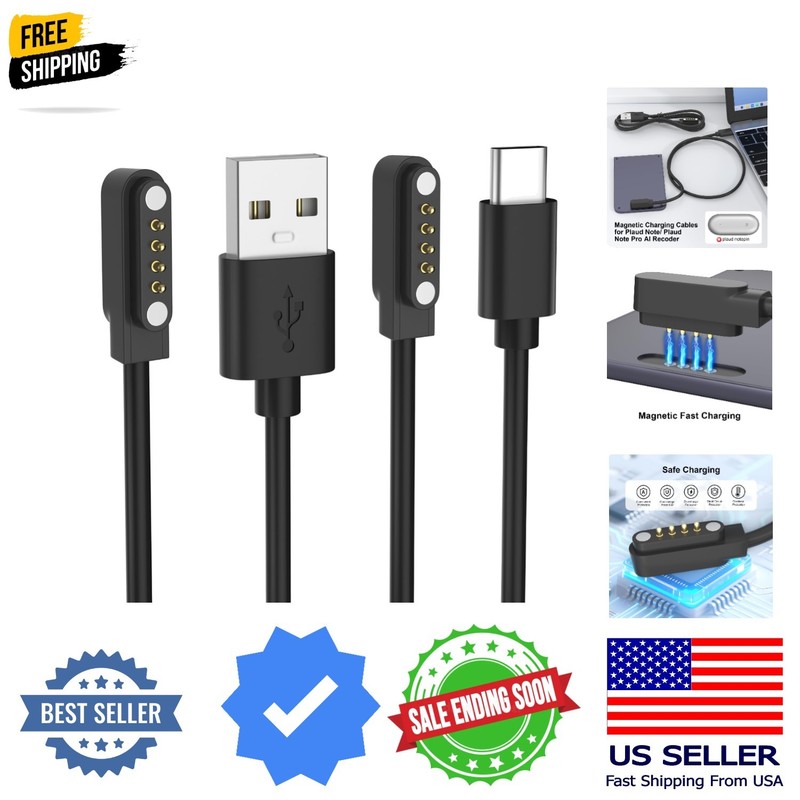 Charger for PLAUD Note AI Voice Recorder,Plaid Charger Replacement USB-A/C Ch…