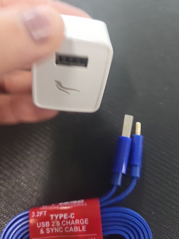 Intertek USB Wall Charger Single Port 5V/2.1A And Type C 3.2 FT CABLE Blue gallery