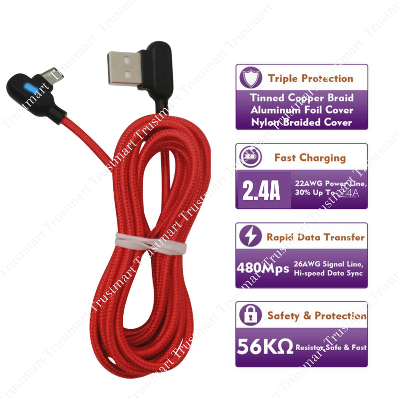 3 Pack 90 Degree Fast USB Type C Charging Cable 3Ft 6Ft For Samsung Charger Cord gallery