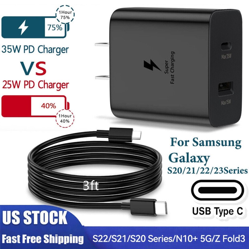 Cables Super 35W PD Power Adapter Duo Wall Charger For Samsung S21 /S23 /S22 S20 gallery
