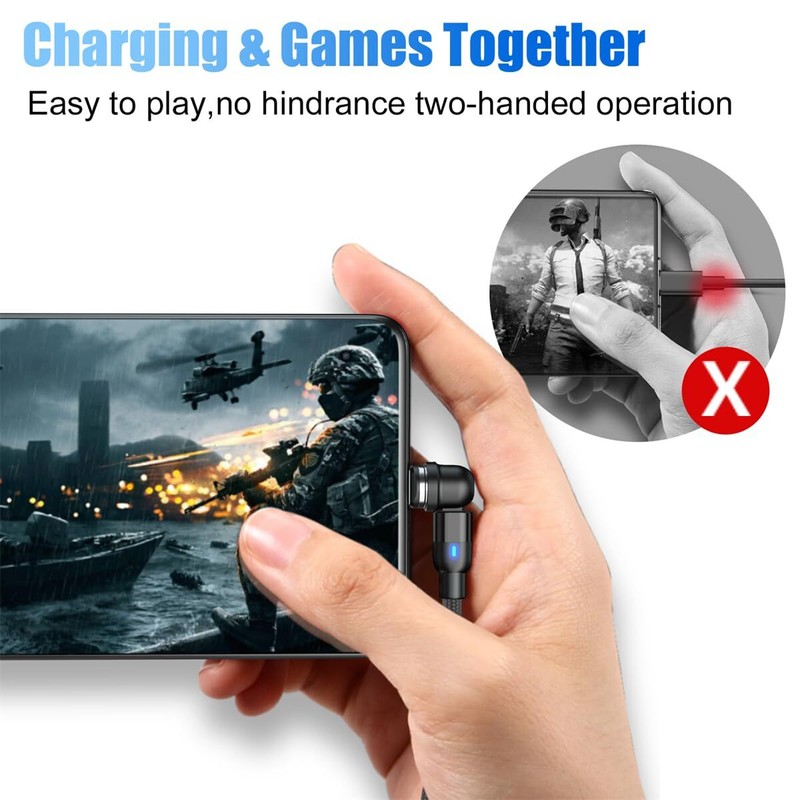 180°+360° Rotate Magnetic Charger Cable Phone Fast Charging Type C Micro USB Lot gallery