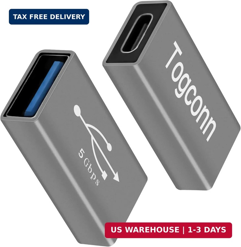 USB to USB C Adapter 2 Pack, Bi-Directional USB Type-C (Female) to USB Type-A (F