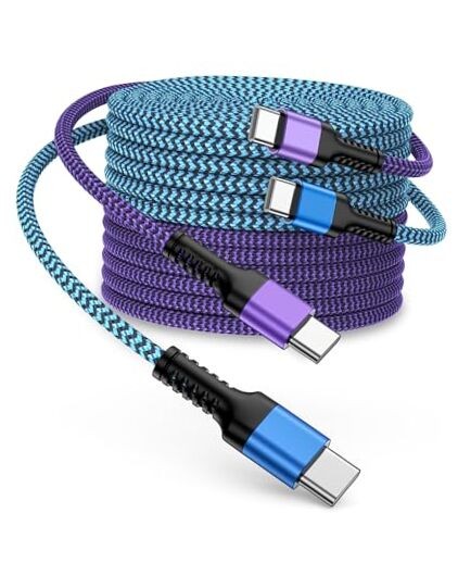 Apple iPhone 15/16 Charging Cord USB C, 6FT Blue, Purple USB C to C Cable