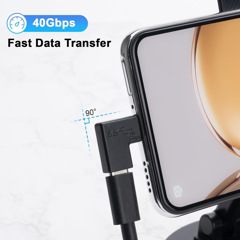 USB C 180 Degree Adapter 4Pack, USB C U Shape Adapter, 180 Degree Angled USB 3.1 gallery