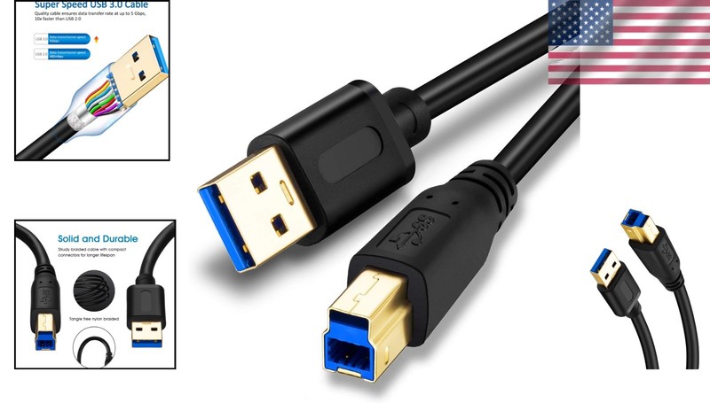 25Ft Ultra-Speed USB 3.0 A-B Cable for High-Speed Data Transfer gallery
