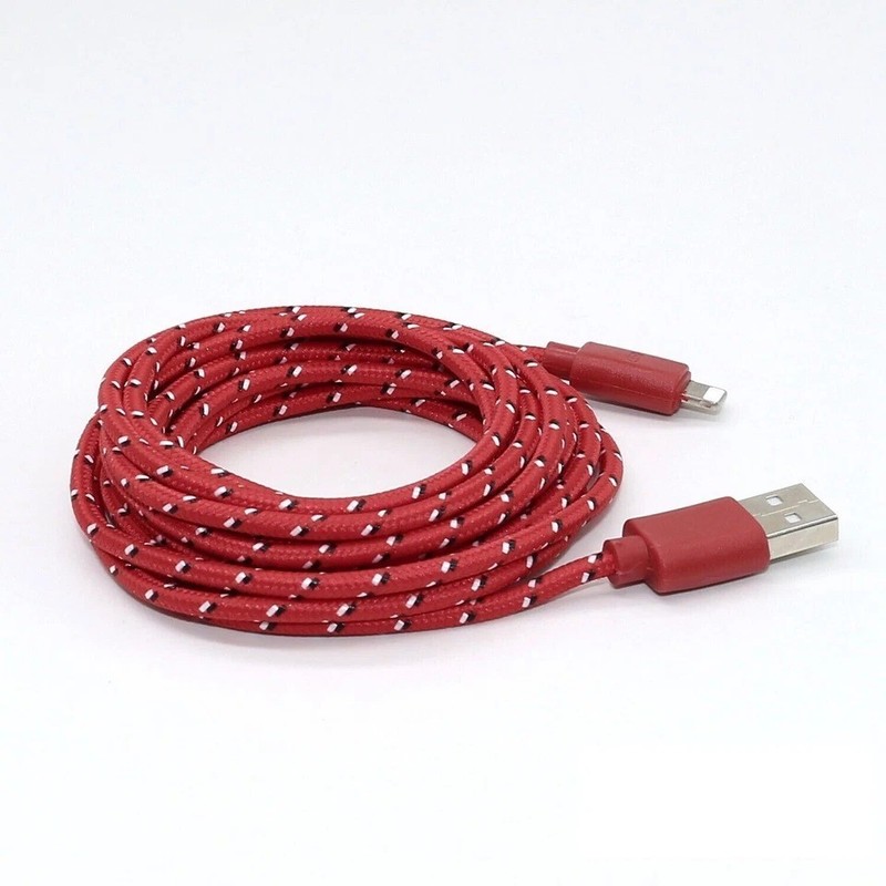 Charging Data Cable 5 Pack 3/6/10ft Charger Nylon Braided For Apple iPhone iPad gallery