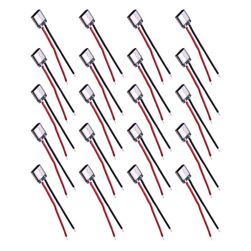 20Pcs 45mm USB Type-C 2-Pin Welding Wire Female Connector Cable Female Socket d