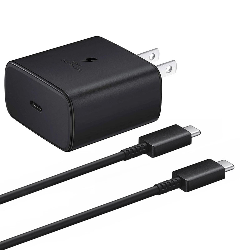USB C Fast Charger/ Cable 45W PD Adapter for Samsung S25 S24 S23 S22 S21 Black