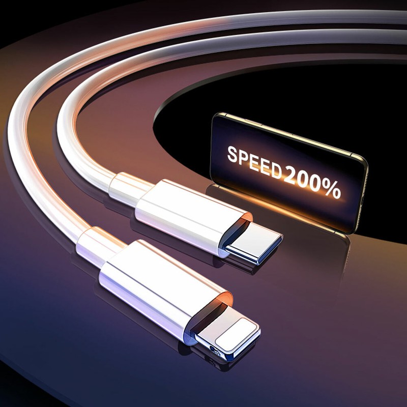 Reversible USB-C Charging Cable for Apple iPhone, iOS 14+ Supported - White, 6FT gallery