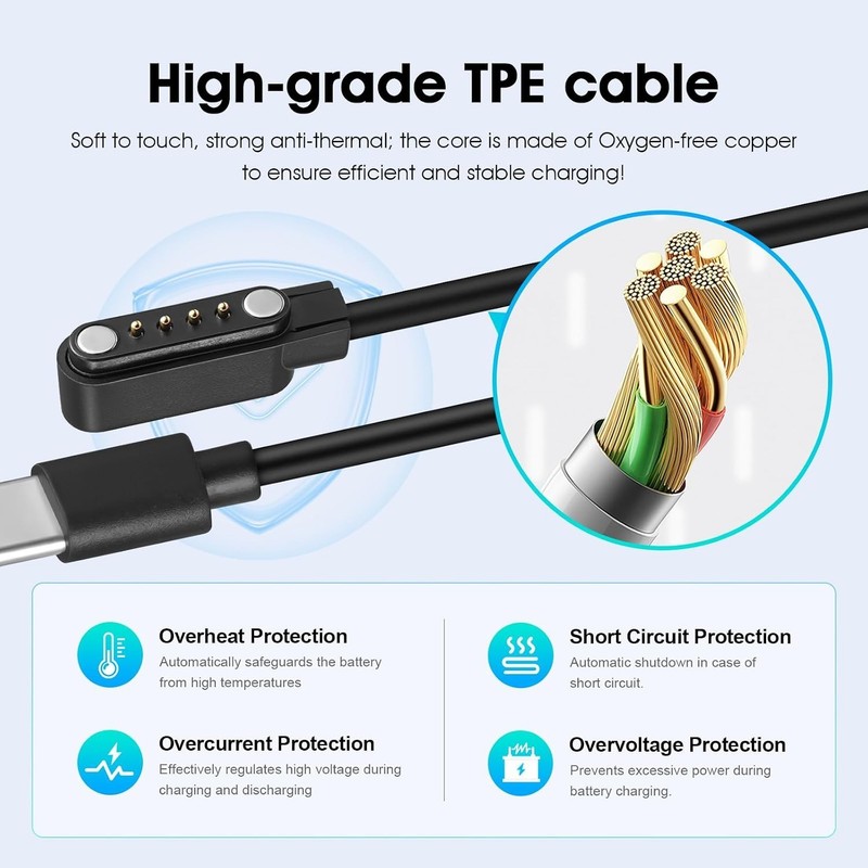 2 Pack USB C Magnetic Charger Cables fits for PLAUD Note Pro& Note AI Voice R... gallery