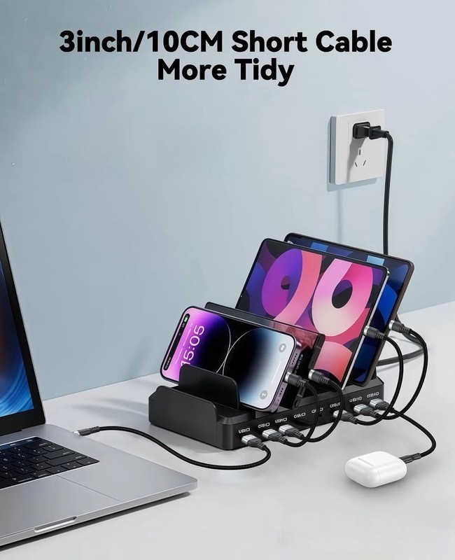 Short USB a to USB C Cable 3 Inch, 60W Fast Charging Type-C Cord, USBA 2.0 gallery