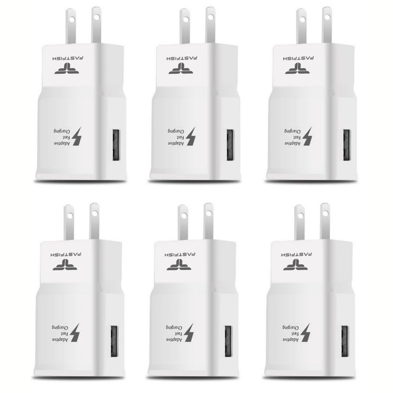 6 PACK USB Power Adapter Block Fast Charger Plug For Samsung S25 S24 S23 S22 S21