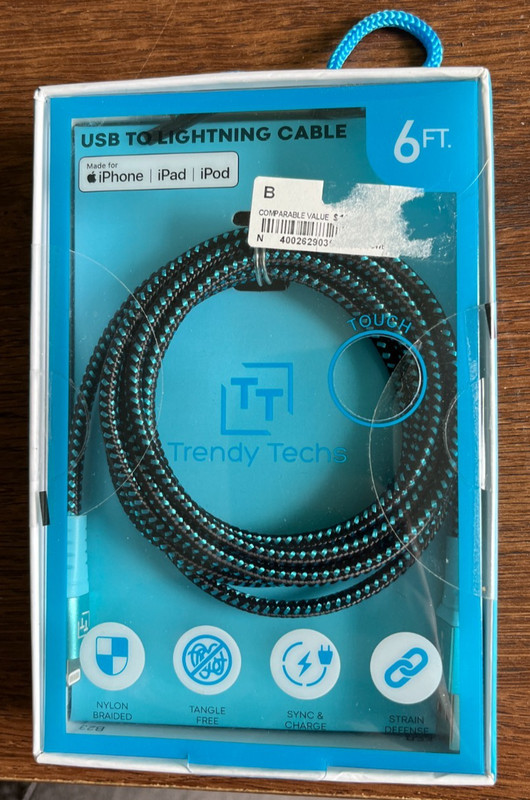 NEW-6 foot Lightning to USB Charging Cable, MFi-Certified, iPhone, iPad, Braided