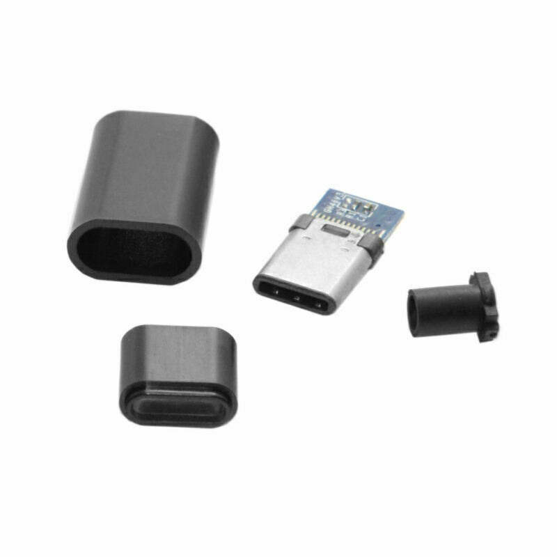 5set DIY 24pin USB 3.1 USB-C Male Plug Connector SMT Type with BK Housing Cover